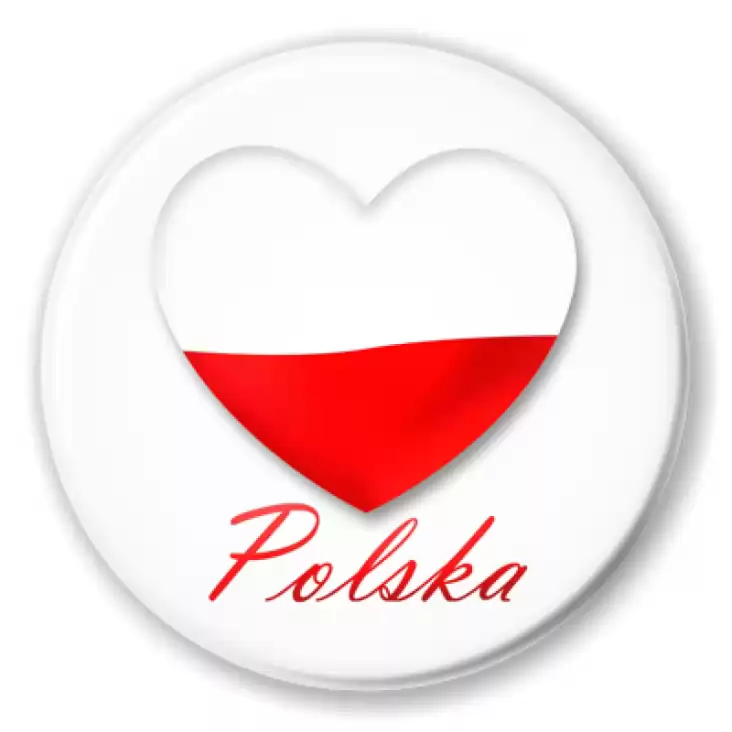 przypinka Polska biało-czerwone serce