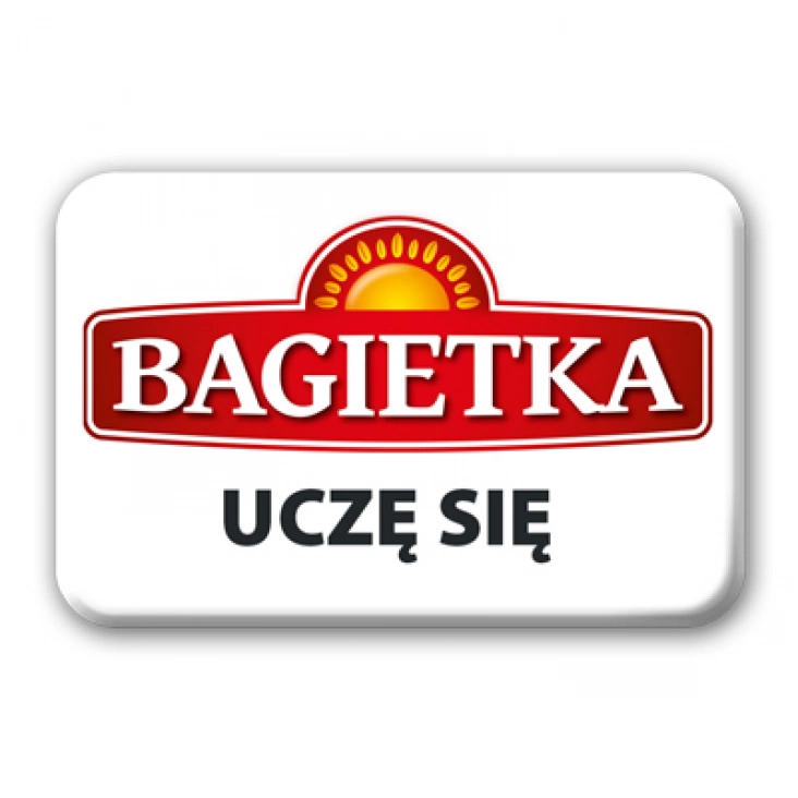 przypinka prostokąt Bagietka - uczę się