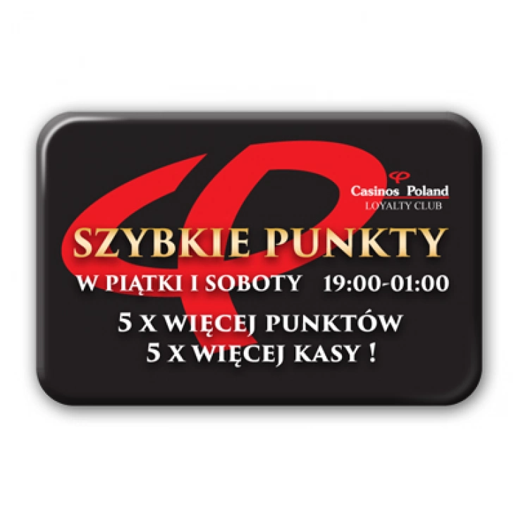 przypinka prostokąt Casinos Poland