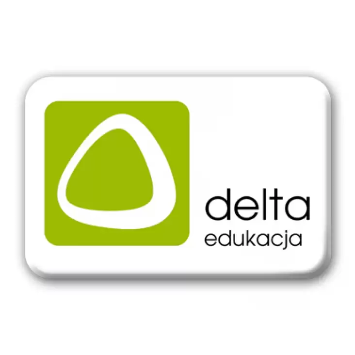 przypinka prostokąt Delta Edukacja