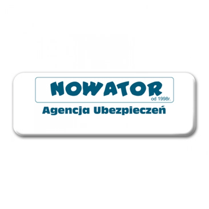 przypinka prostokąt Nowator