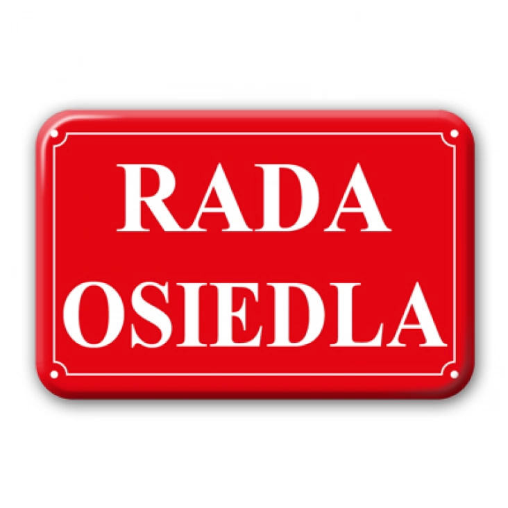 przypinka prostokąt Plakietka Rada Osiedla