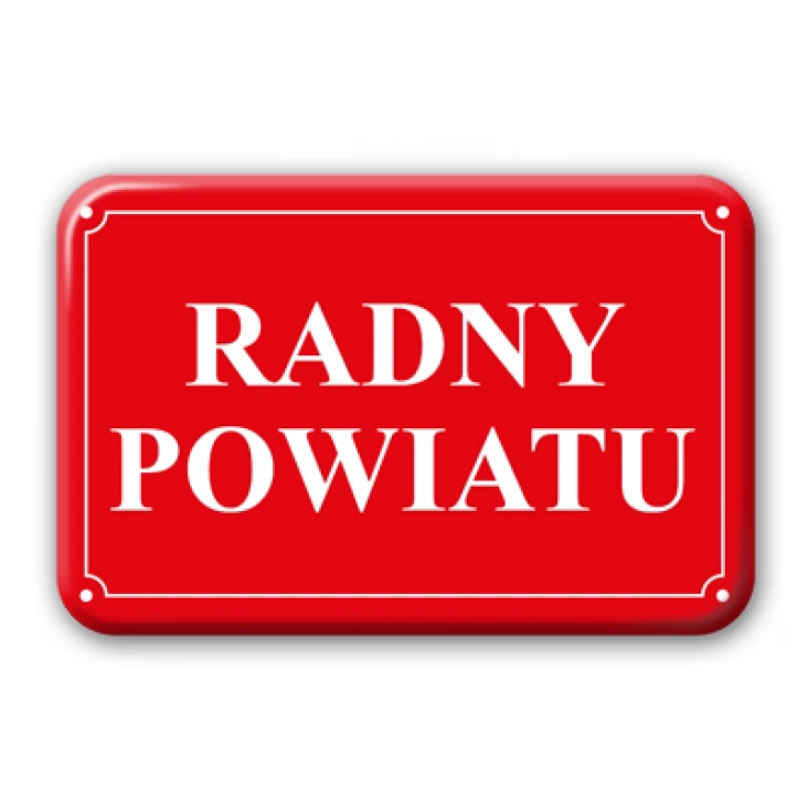 przypinka prostokąt Plakietka Radny Powiatu