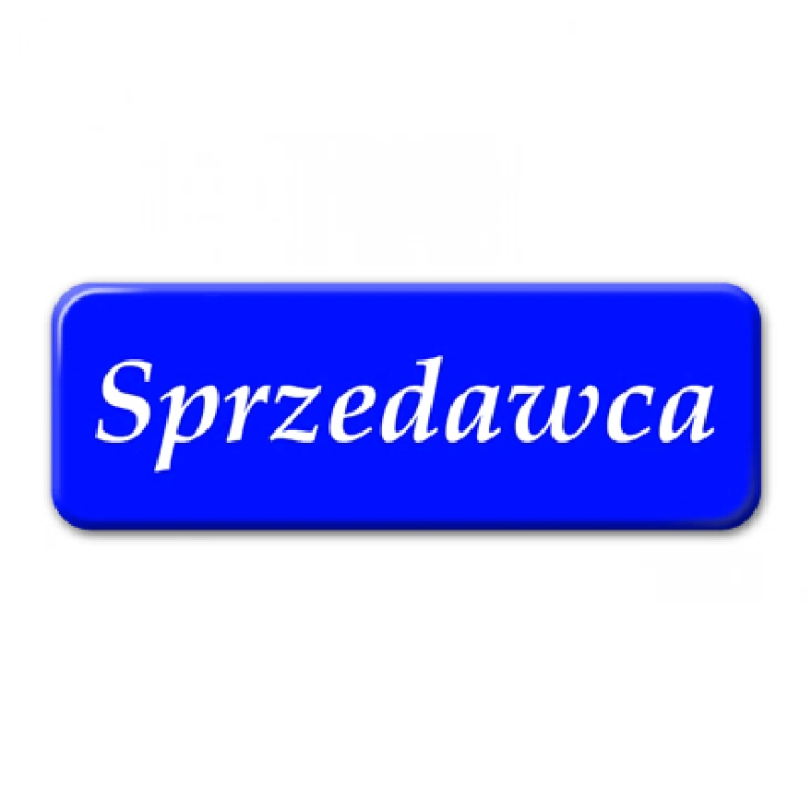 przypinka prostokąt Sprzedawca