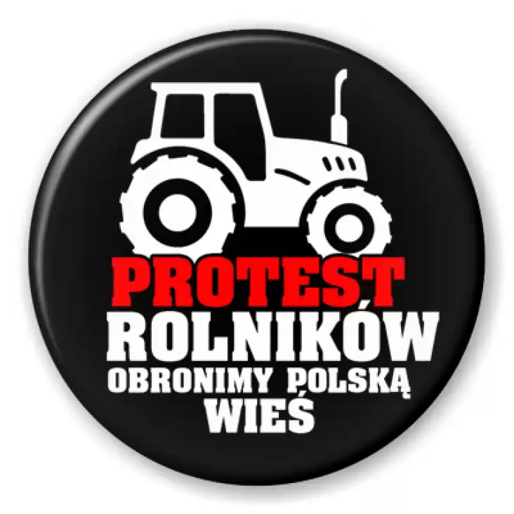 przypinka Protest rolników Obronimy polską wieś