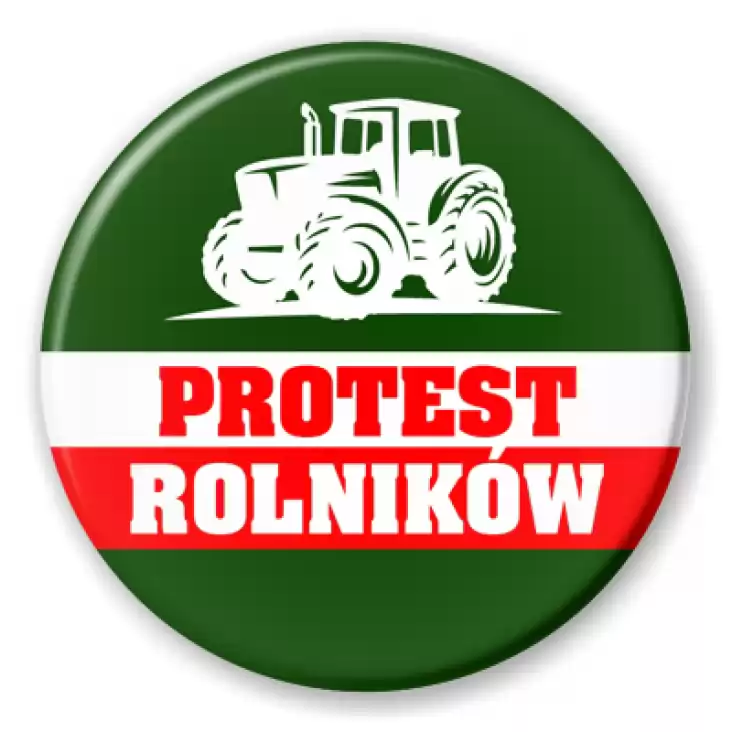 przypinka Protest rolników z ciągnikiem