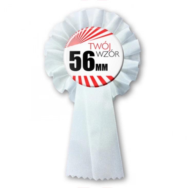 przypinkaPrzypinka 56mm kotylion biały Twój wzór