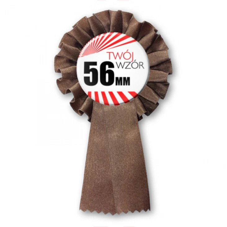 przypinka Przypinka 56mm kotylion brązowy Twój wzór