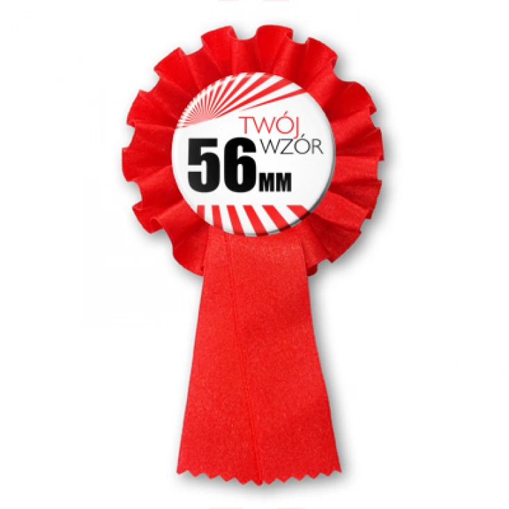 przypinkaPrzypinka 56mm kotylion czerwony Twój wzór