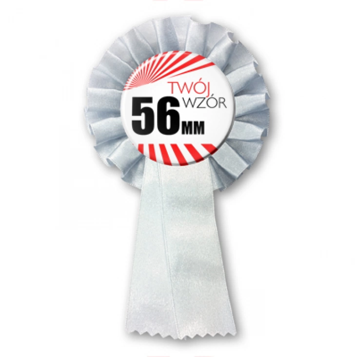 przypinka Przypinka 56mm kotylion srebrny Twój wzór