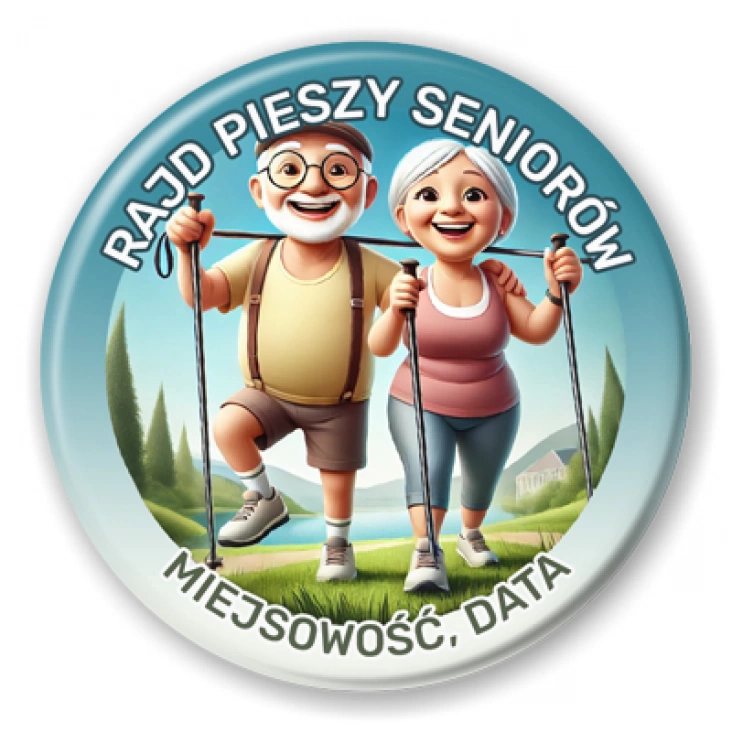 przypinka Rajd pieszy seniorów