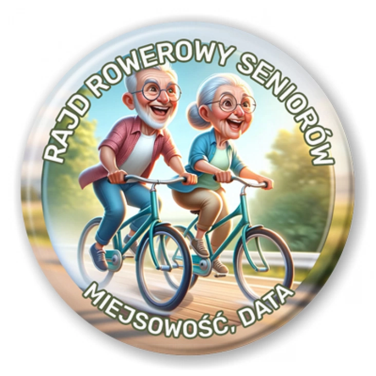 przypinka Rajd rowerowy seniorów