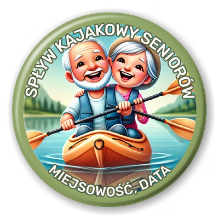 przypinka Spływ kajakowy seniorów