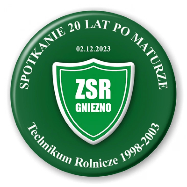 przypinka Spotkanie 20 lat po maturze ZSR Gniezno