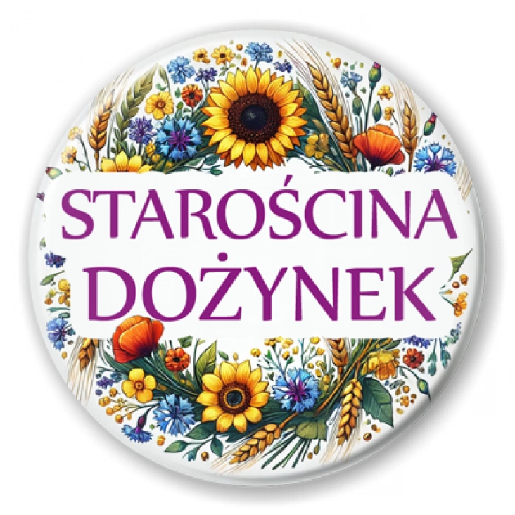 przypinka Starościna dożynek kwiaty polne