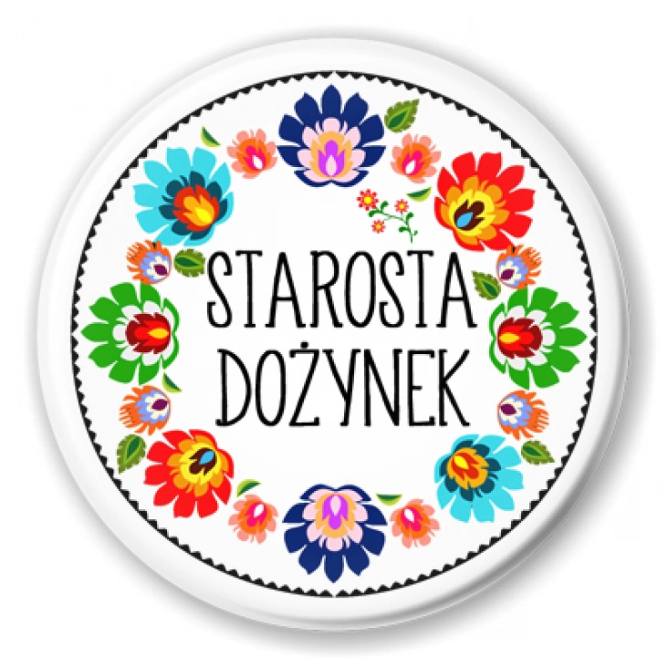 przypinka Starosta Dożynek wzór łowicki