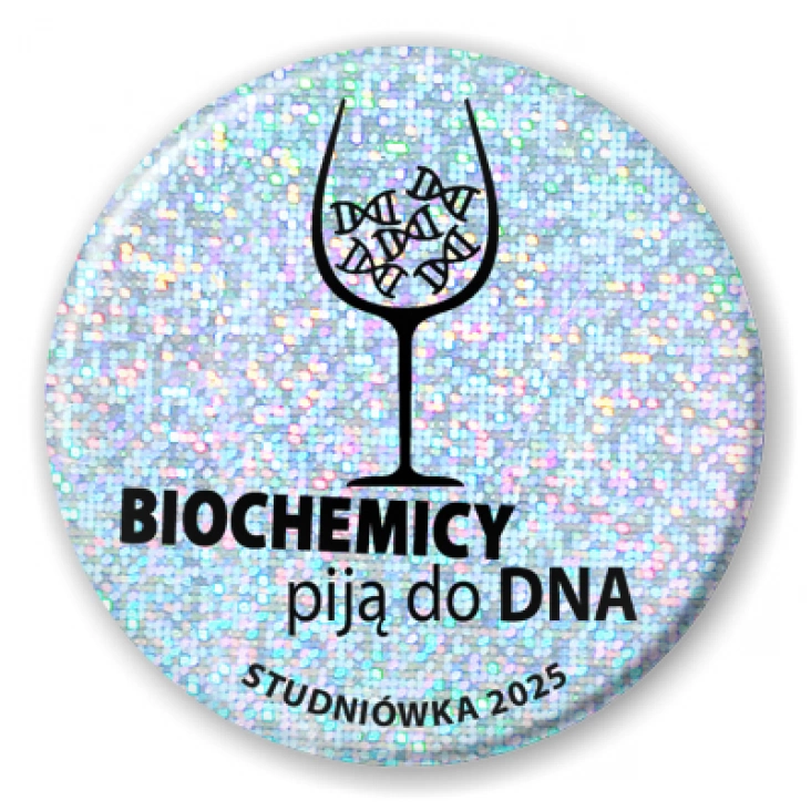 przypinka brokat Studniówka brokatowa biochemicy