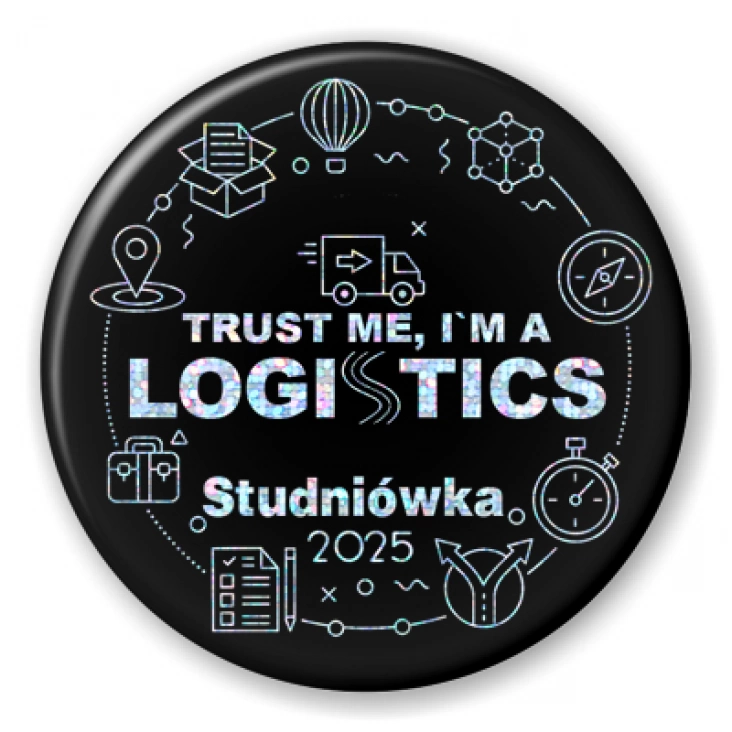 przypinka brokat Studniówka brokatowa Logistics trust