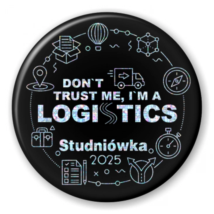 przypinka brokat Studniówka brokatowa Logistics