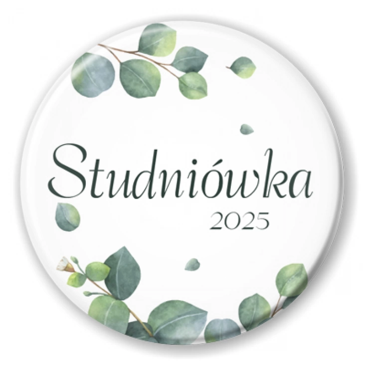 Studniówka button z listkami