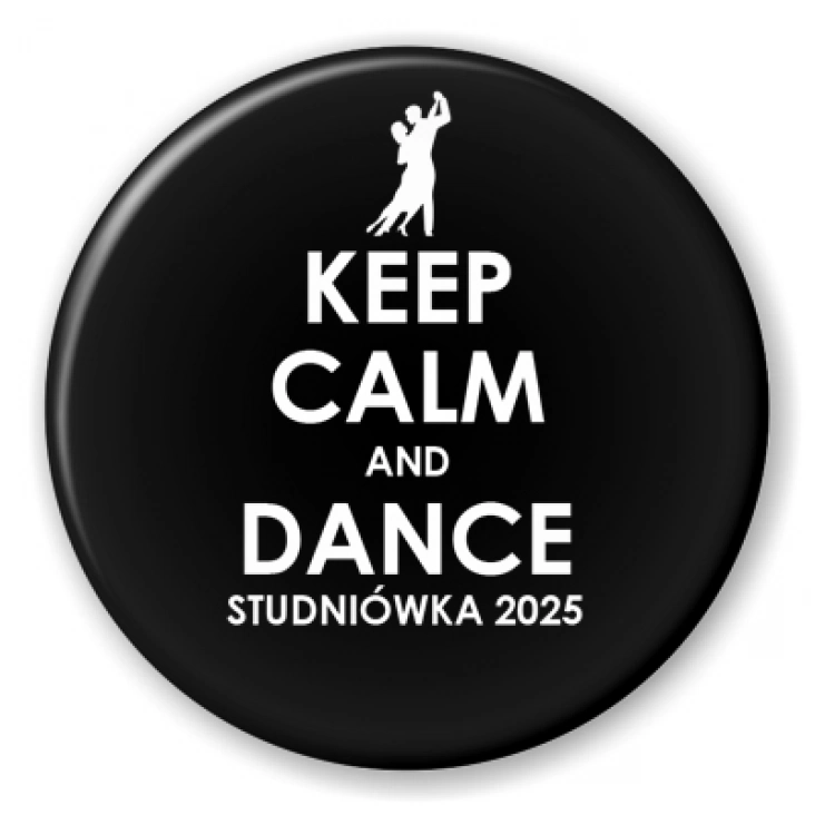 przypinka Studniówka keep calm czarna