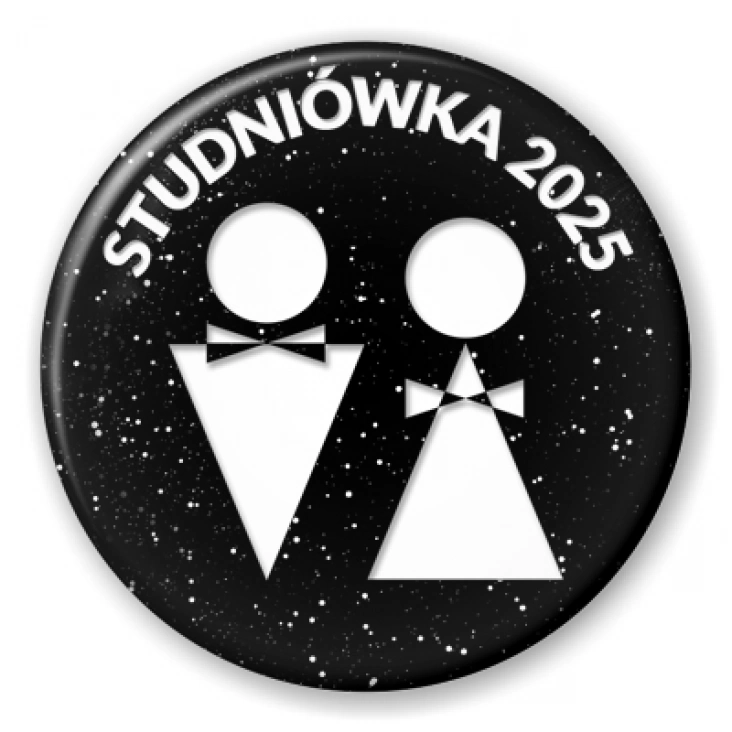 przypinka Studniówka z parą geometryczną