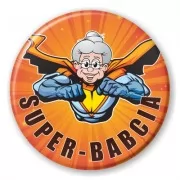 przypinka Super Babcia lecaca