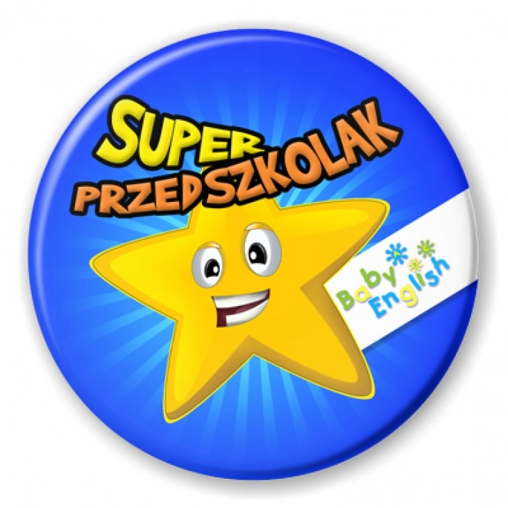 przypinka Super Przedszkolak Baby English