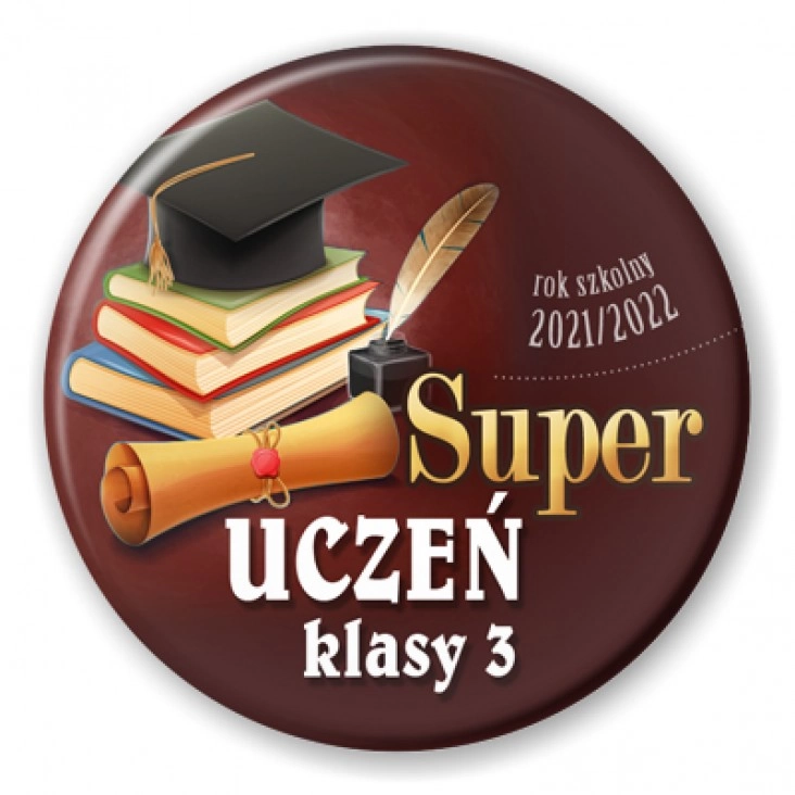 przypinka Super uczeń klasy 3