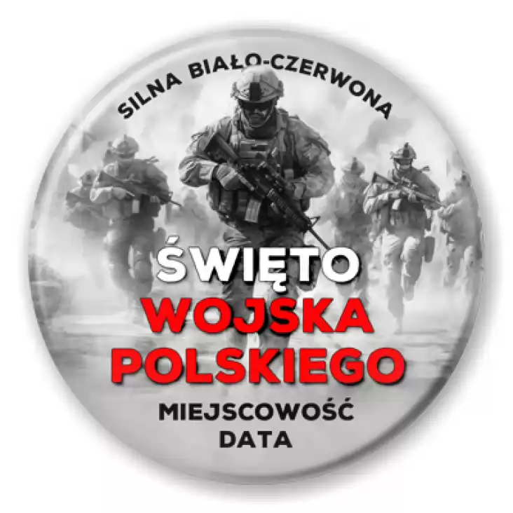 przypinka Święto Wojska Polskiego Silna Biało-Czerwona