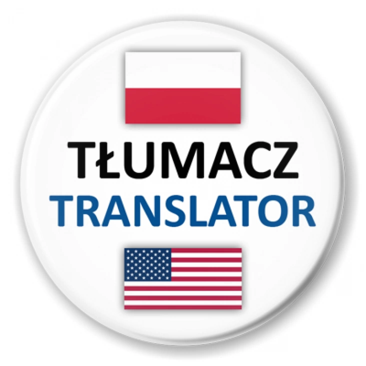 przypinka Tłumacz polski angielski amerykański