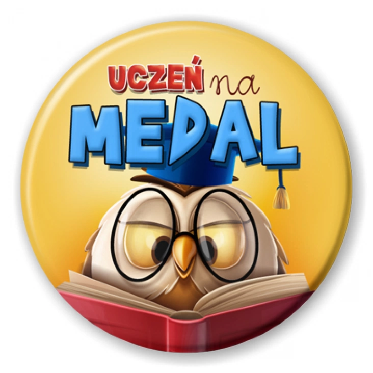 przypinka Uczeń na medal sowa z biretem