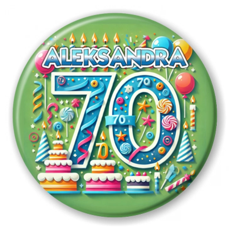 przypinka Urodziny 70