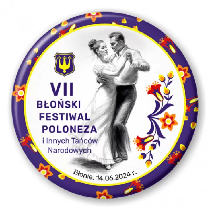 przypinka VII Błoński Festiwal Poloneza i Innych Tańców Narodowych