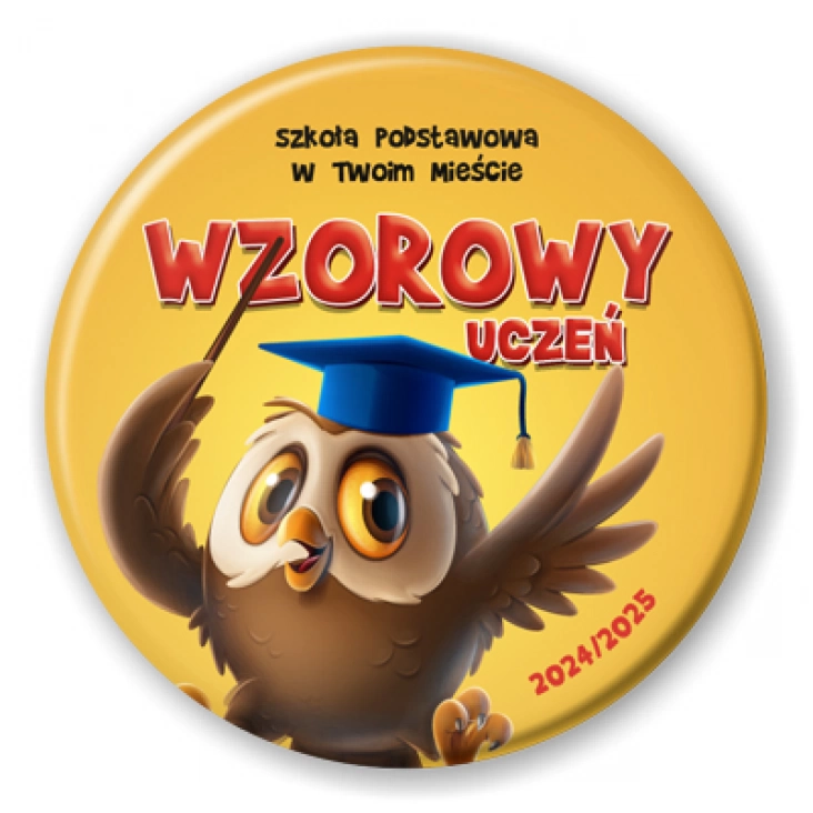 przypinka Wzorowy Uczeń Szkoły Podstawowej