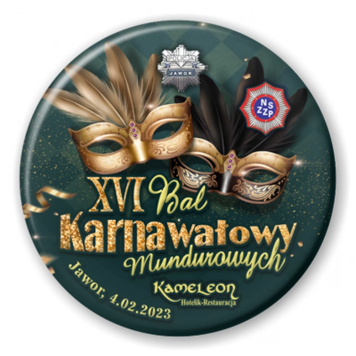 przypinka XVI Bal Karnawałowy Mundurowych Jawor 2023