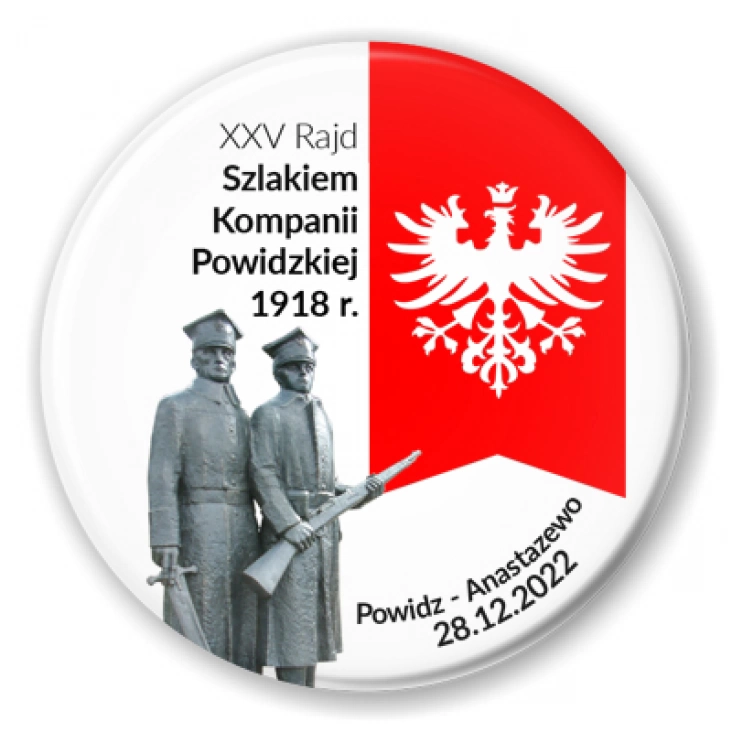 przypinka XXV Rajd Szlakiem Kompanii Powidzkiej