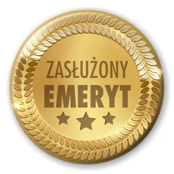 przypinka Zasłużony emeryt złoty kolor