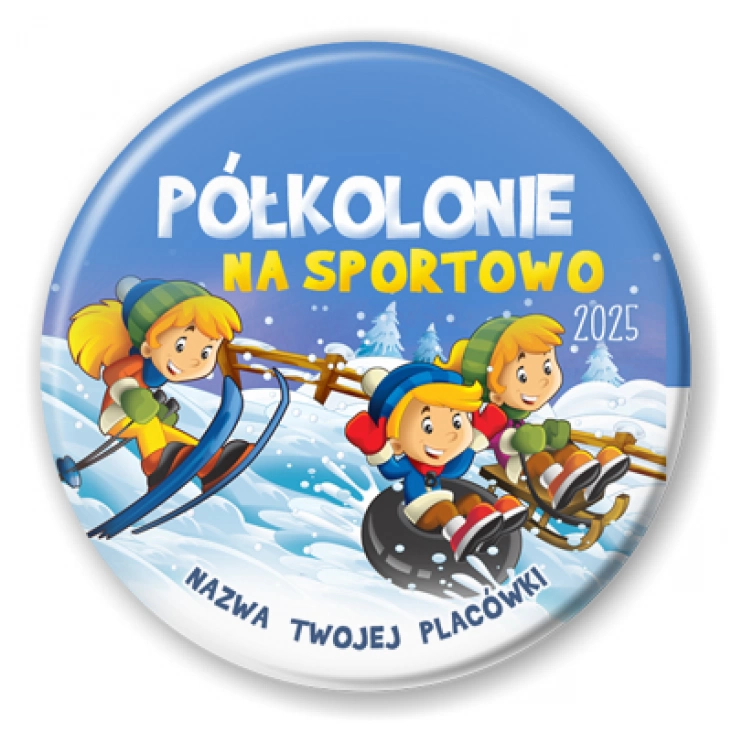 przypinka Zimowe półkolonie na sportowo