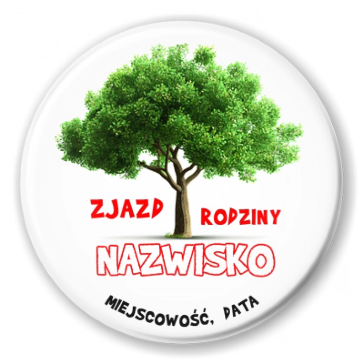 przypinka Zjazd rodziny Drzewo