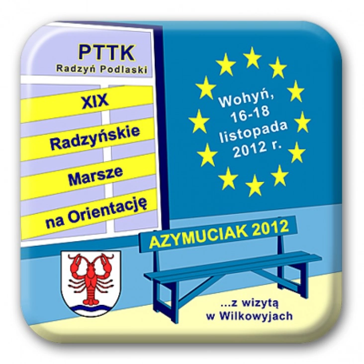 przypinka kwadrat Azymuciak 2012