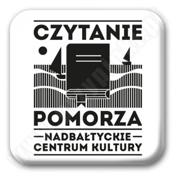 przypinka kwadrat Czytanie Pomorza