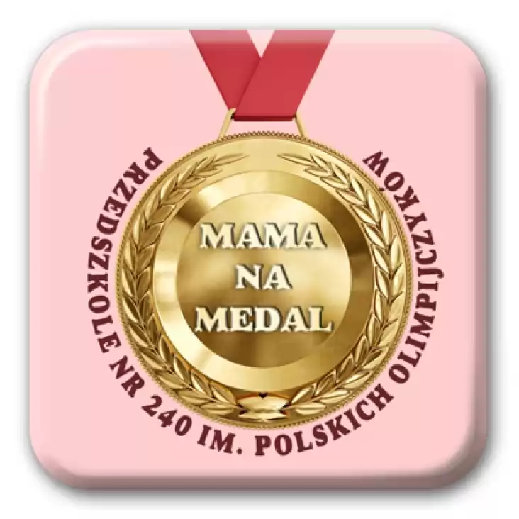 przypinka kwadrat Mama na medal