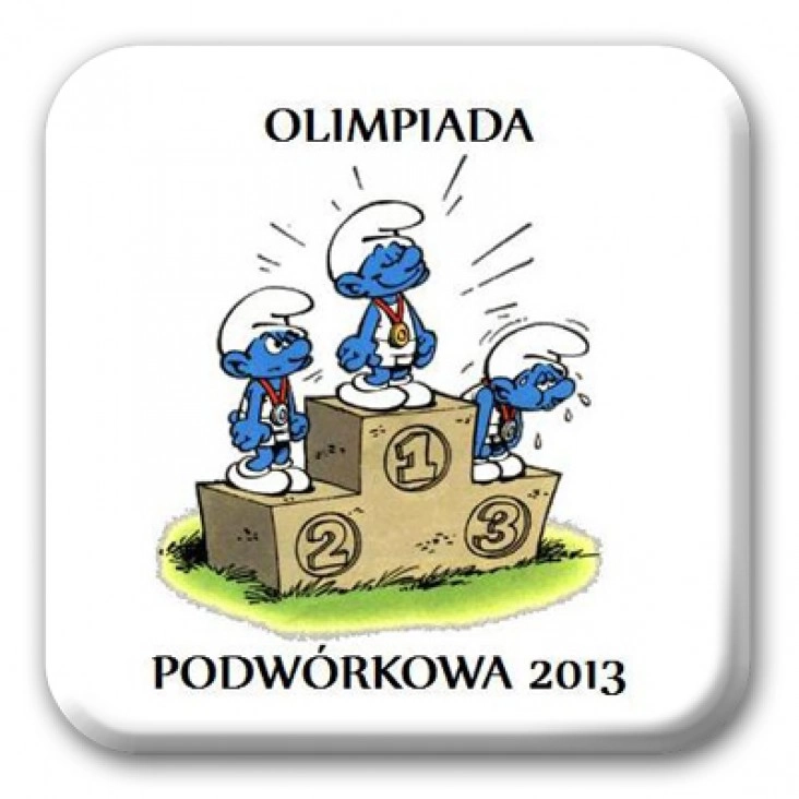 przypinka kwadrat Olimpiada Podwórkowa 2013