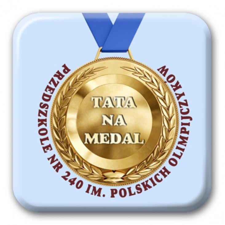 przypinka kwadrat Tata na medal