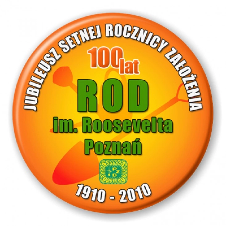 przypinka 100 lat ROD im. Roosevelta Poznań