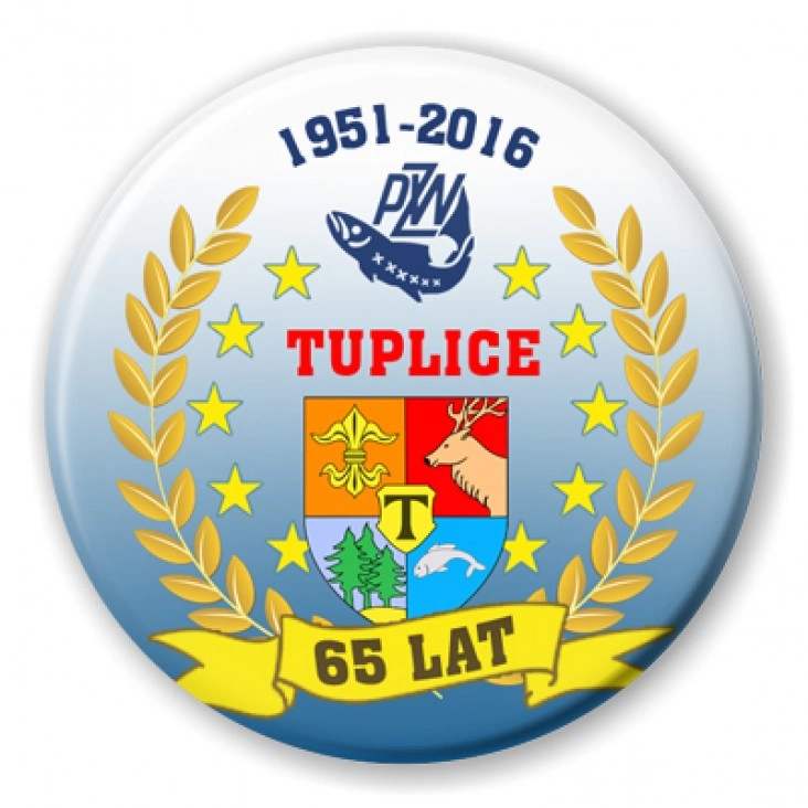 przypinka 65 lat PZW Tuplice
