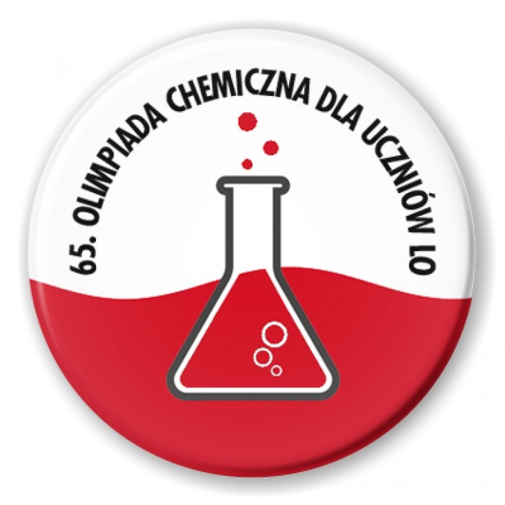 przypinka 65. Olimpiada Chemiczna Uczniów LO