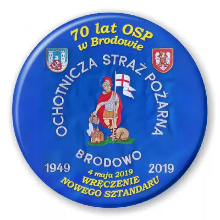 przypinka 70 lat OSP w Brodowie 