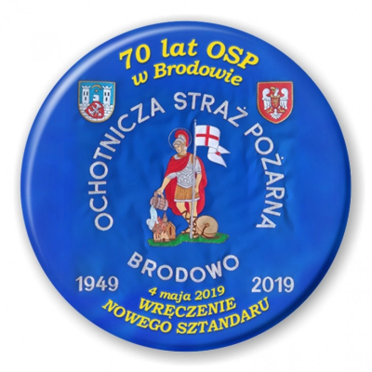 przypinka 70 lat OSP w Brodowie